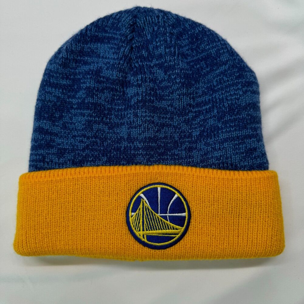 Golden State Warriors Beanie Hat Blue Yellow Knit NBA